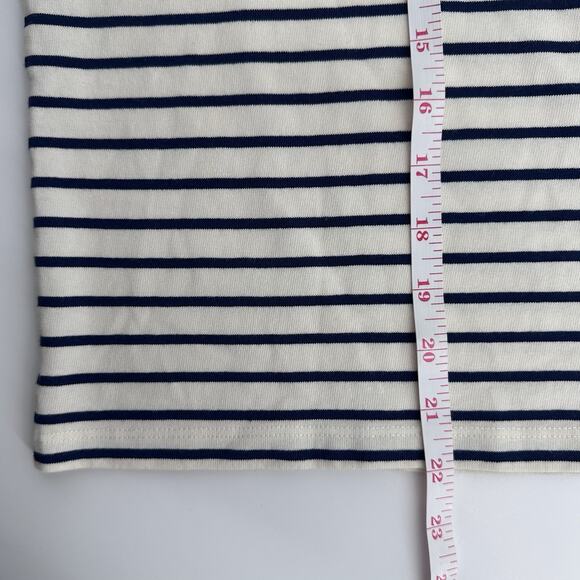 J. Crew Structured Muscle T-shirt Womens Size M Stripe Mariner Cotton Cream Navy - Picture 9 of 9